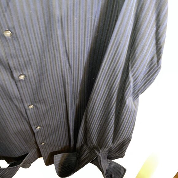 Hugo Boss Dress Shirt Mens Size Large Blue Striped French Cuffs Button Up Formal - Picture 7 of 12